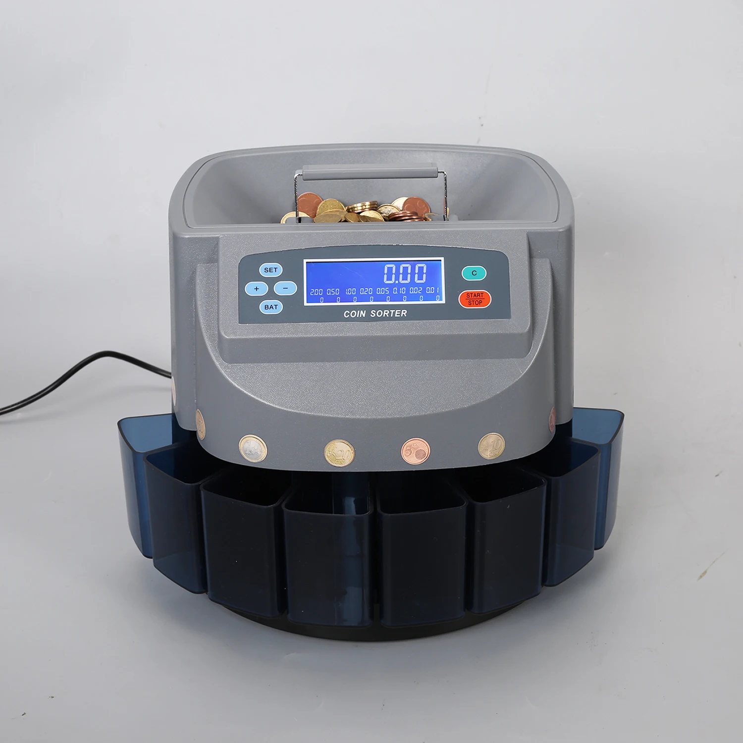 hpcutter Bill Tirelire compteur de monnaie Cash compter Machine UV mg Détection de faux billets avec affichage LED pour banque de store 