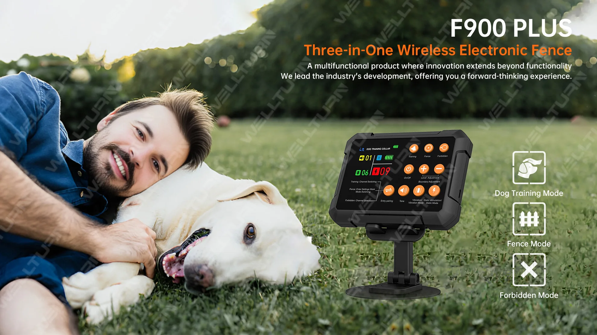 Patented Product 3in1 Wireless Dog Fence System Remote Training
