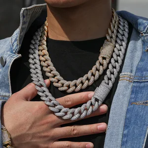 Best Quality 925 Sterling Silver Cuban Link Chain VVS Moissanite Diamond 10mm-14mm Link Chain Iced Cuban Necklace