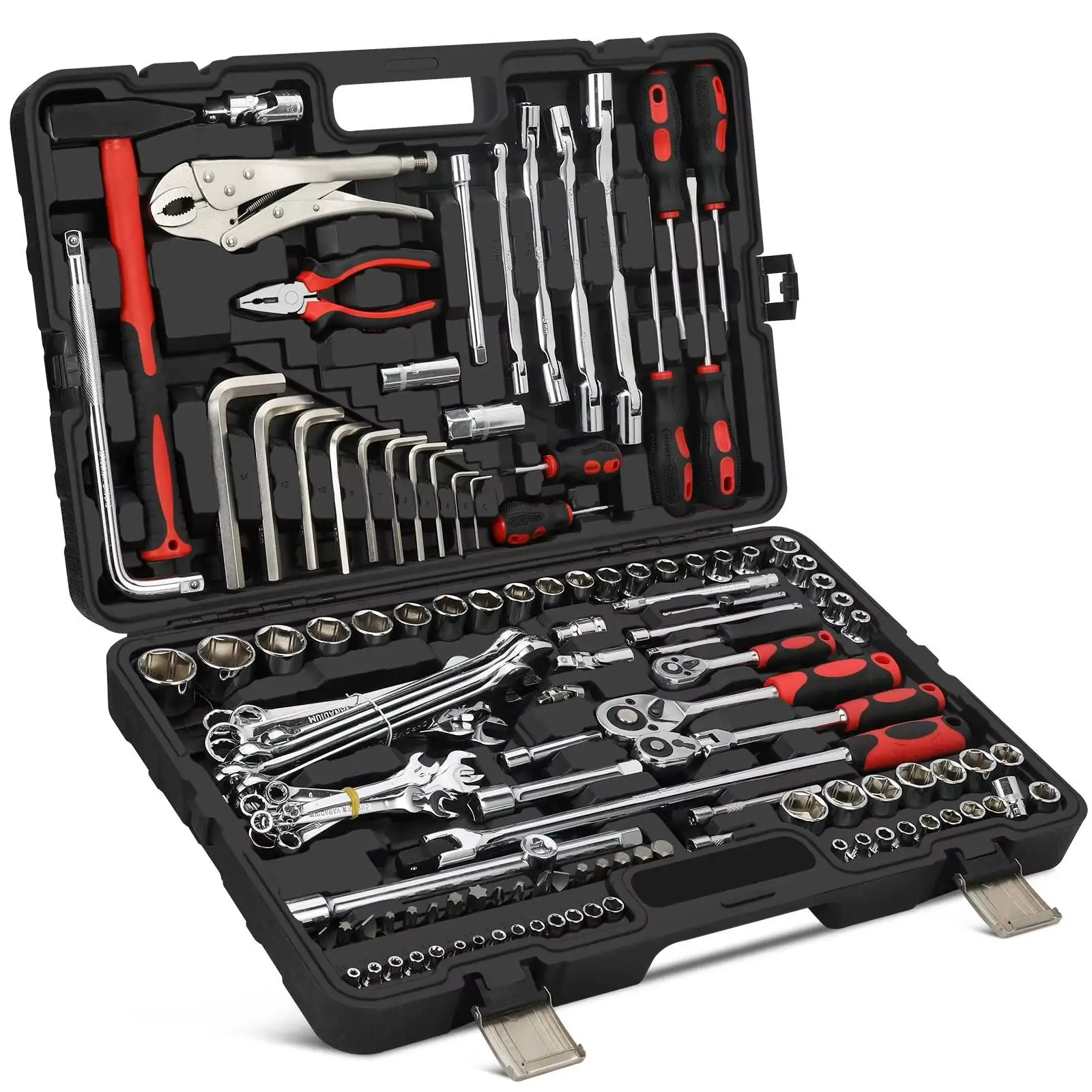 Diverse Piece Household Hand Tool Sets with Storage Case Combination Socket Set for DIY & Repair OEM Customizable Packaged Box 11