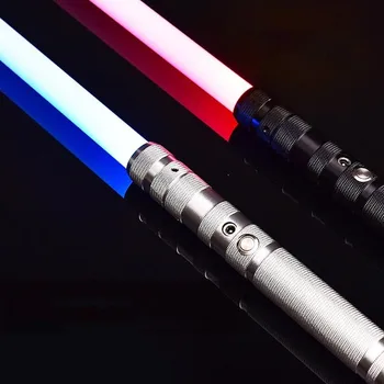 2024 Rechargeable RGB 15 Color Metal Hilt Dueling LED Saber with Sound Effect Cosplay metal toy swords Lightsaber