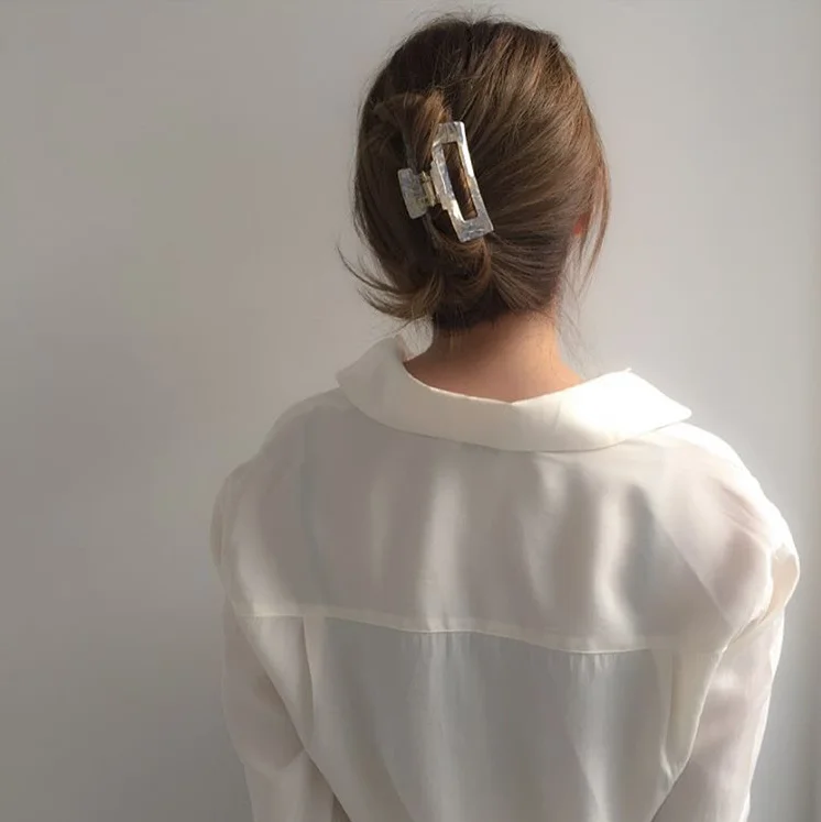 Корейский высококачественный Ацетатный Лидер продаж Ретро Черепаховые украшения для волос простые элегантные большие заколки женщин