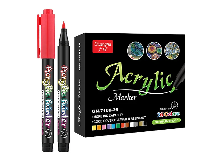 Acrylic Paint Brush Markers 60 Colors Acrylic Paint Pens For Rock,Glass Painting,Ceramic,Wood