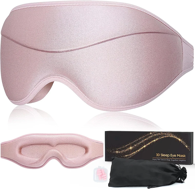 Pink Deluxe Sleep Eye Mask For Men Women 3d Contoured Cup Sleeping Mask