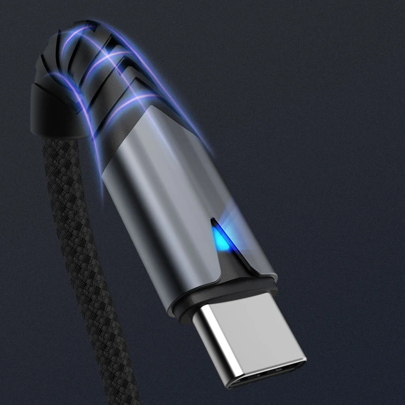 
 От оригинального производителя onlywheel в usb кабель типа c led мобильная зарядка usb кабель с нейлоновой оплеткой кабель usb type-c для быстрой зарядки зарядное устройство usb type c кабель  