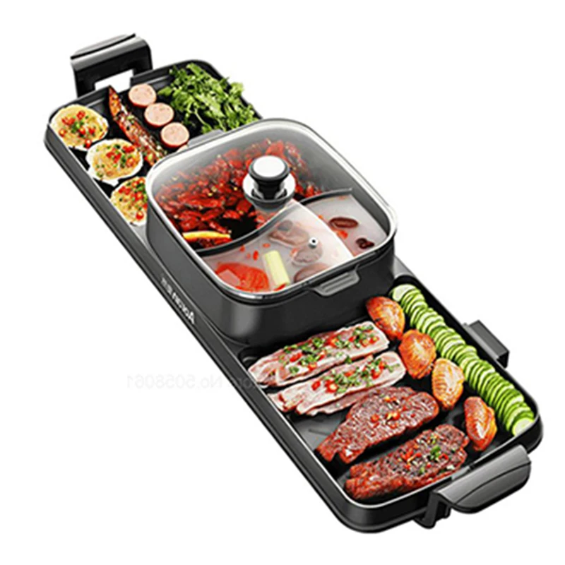 Multi-Function Commercial Electric Griddle Portable PTFE Kebab Grill Pan with Smokeless BBQ Outdoor Standing Movable Advantage