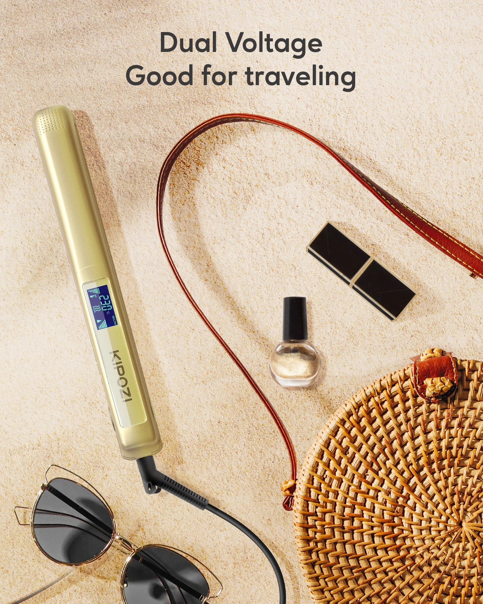 Kipozi Kp 137 Hair Curler Ceramic Ionic Lcd Curling Iron Hair Waver