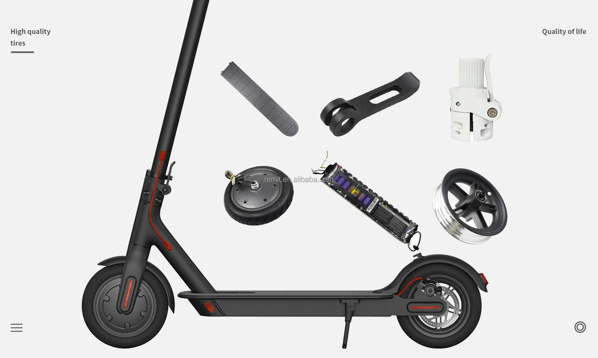 Hub Motor Wheel Electric Scooter Deck Accessories Handlebar Fender