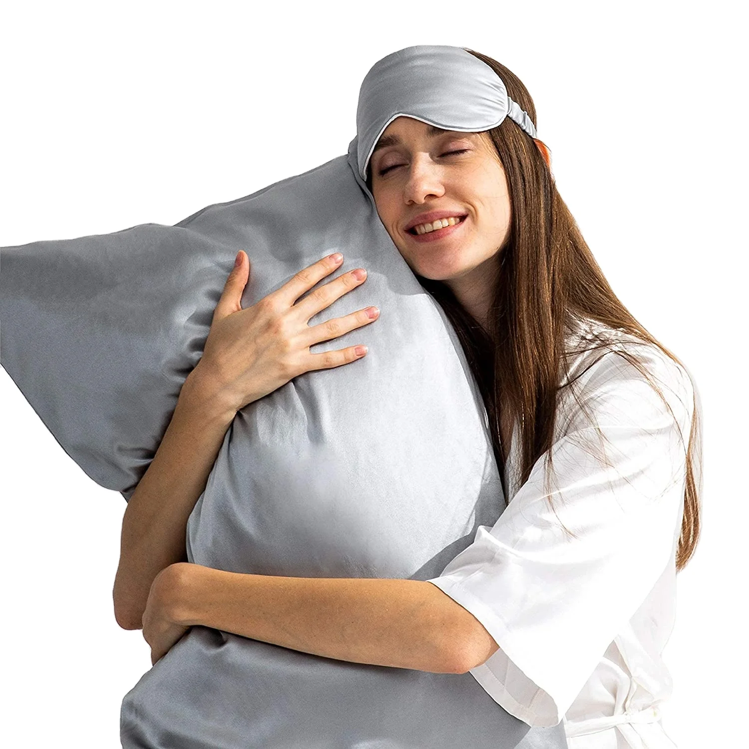 Лидер продаж на Amazon, лучшее качество, наволочка из 100% шелка тутового шелкопряда на 6A градусов, подарочный набор для волос и кожи со скрытой шелковой подушкой на молнии