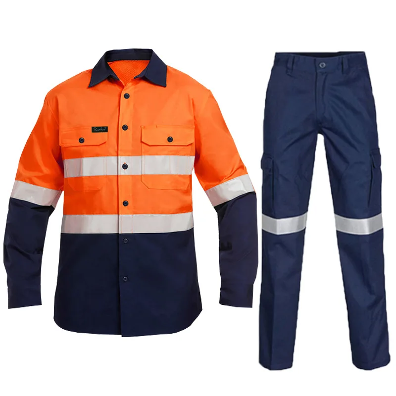 High Vis Reflective Safety Mens Work Shirt - Customizable
