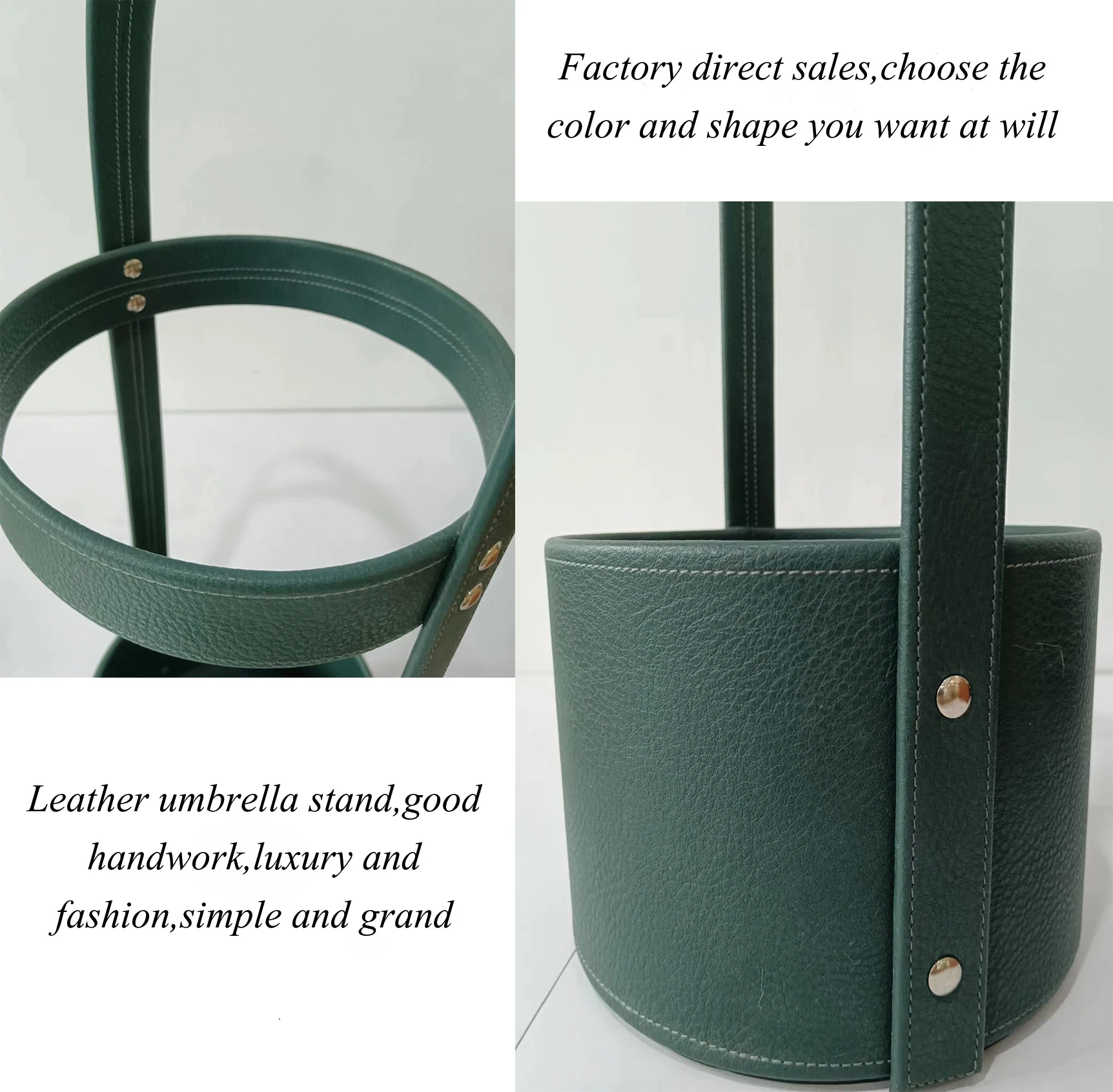 Оптовая продажа высокая круглая креативная стойка для зонтиков металлические кожаные подставки уникальные декоративные