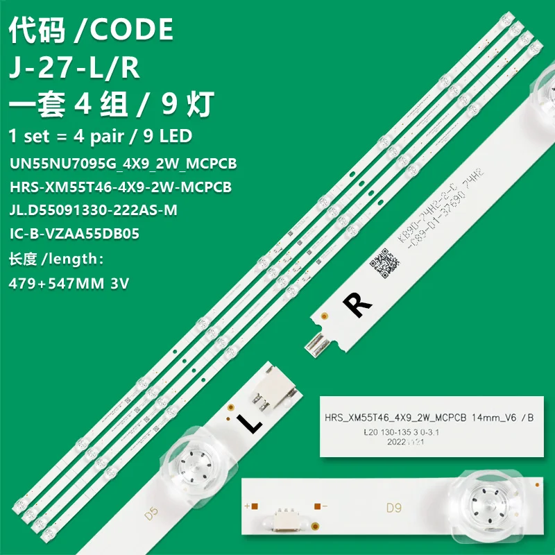 55 Inch TV LED Backlight Strip - 9 Lamp 3030 2W3V IC-B
