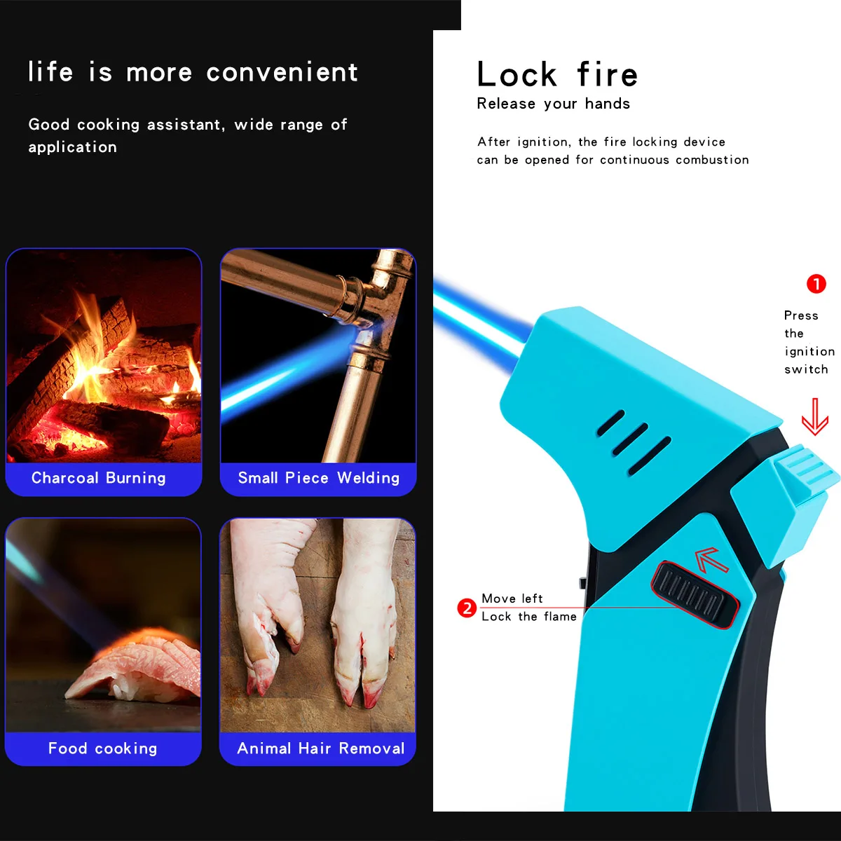Wholesale Factory Custom Logo Multifunctional Windproof Kitchen BBQ Stove Refillable Mini Butane Jet Torch Lighters