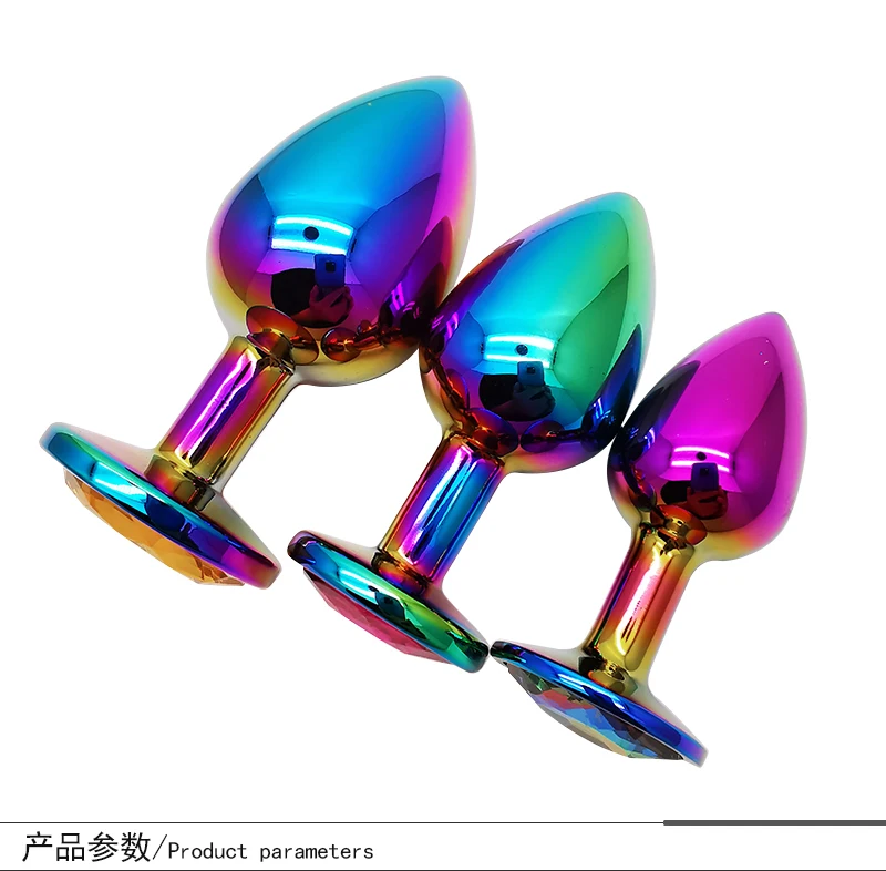 Colorful Rhinestone Buttplug Decorative Crystal Rainbow Metal Princess Anal Butt Plug