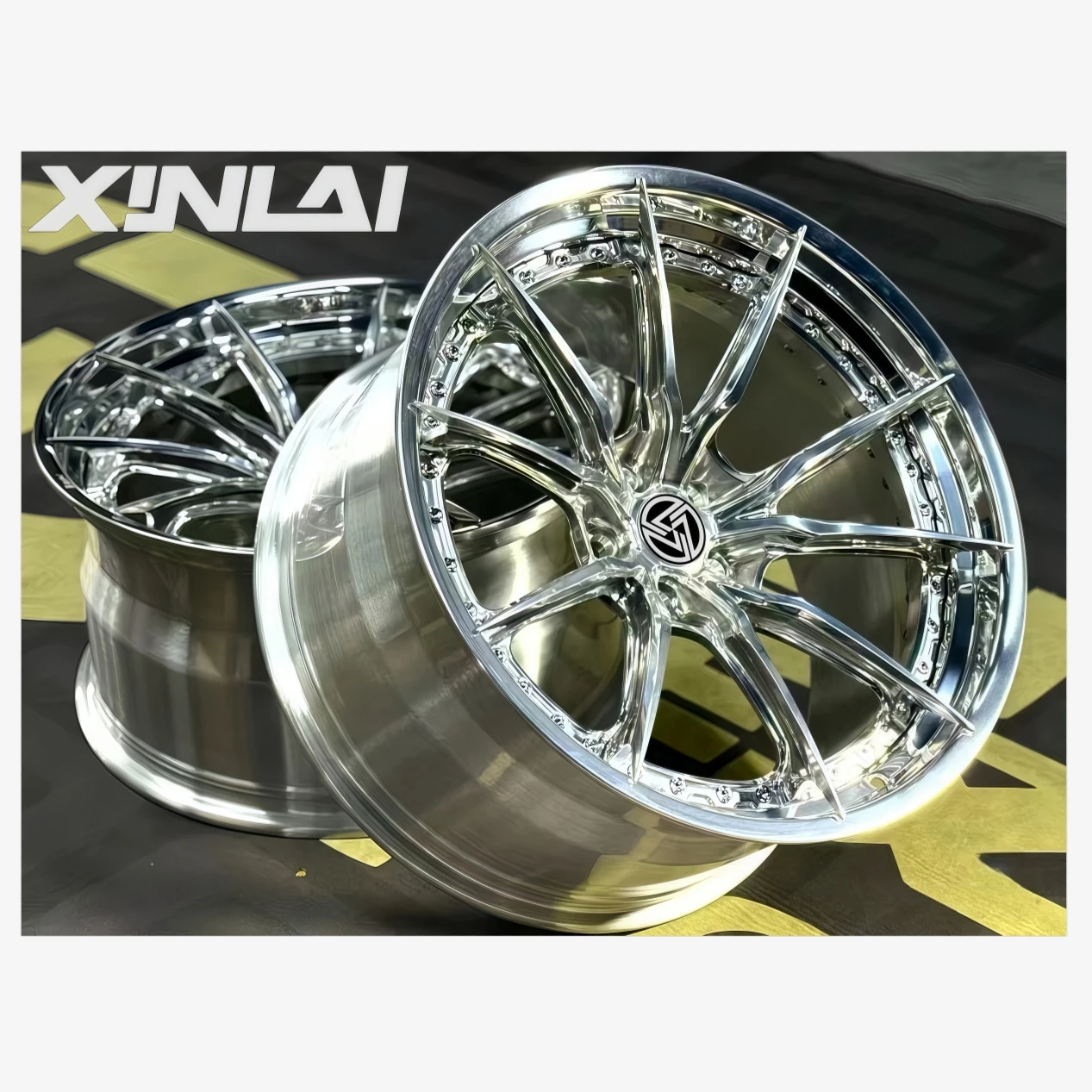 XINLAI Hot Sale 2 Piece Forged Brushed Polished 5x120 5x112 5x114.3 18 19 20 21 22 Inch Wheel for Racing Car Wheel - Image 1
