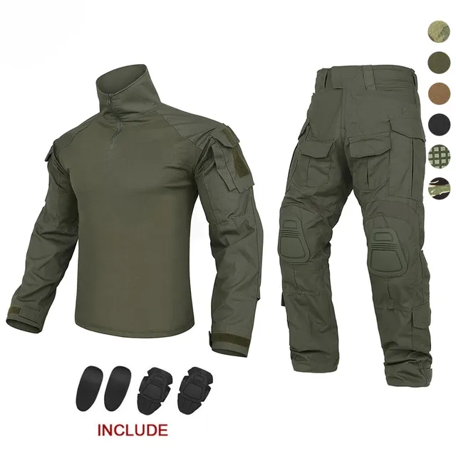 KRYDEX Combat Full Kit Set Tactical Uniform G3 Cotton Tactical Gear Clothing Uniforms With Elbow Knee Pad