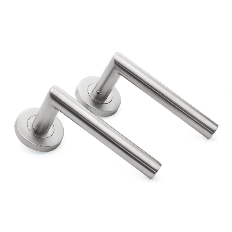 High Modern European Style Stainless Steel 304 Bedroom Door Lever Handle Satin Black Gold Interior Lock Wooden Door Building 8