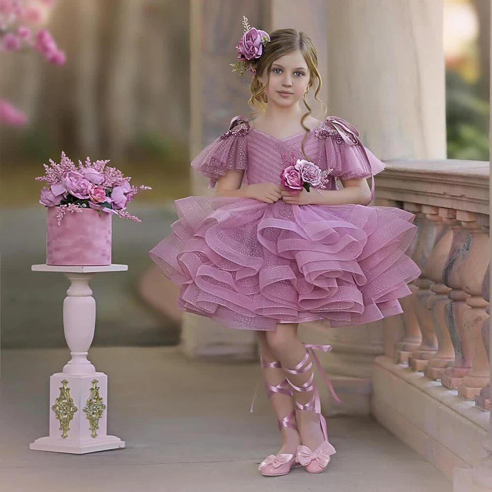 kids purple dress Girlie Purple Floral Smocked Dress I Poppy Kids Co