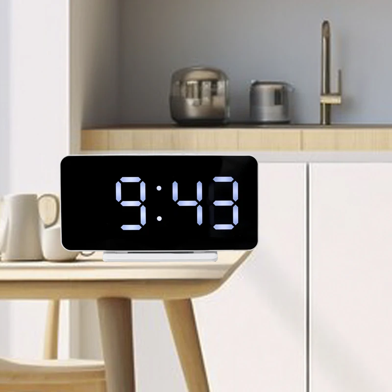 Multifunctional Alarm Clock LED Decorative Night Lights Time Date Fine Craftsmanship Durable Digital Alarm Clock