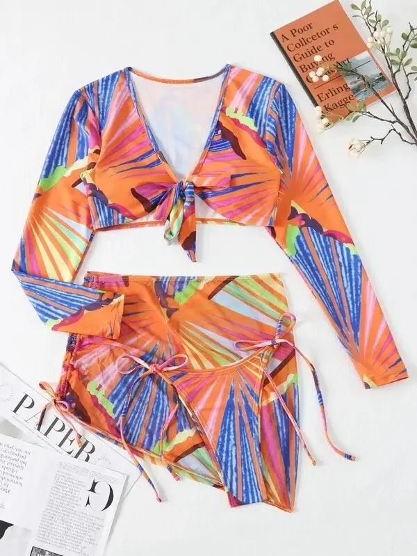 Supplier Modern Print Colorful Bright Girl Three Piece Sexy Swimwear Hot Liaoning Spandex/Polyester Quick Dry Bikini