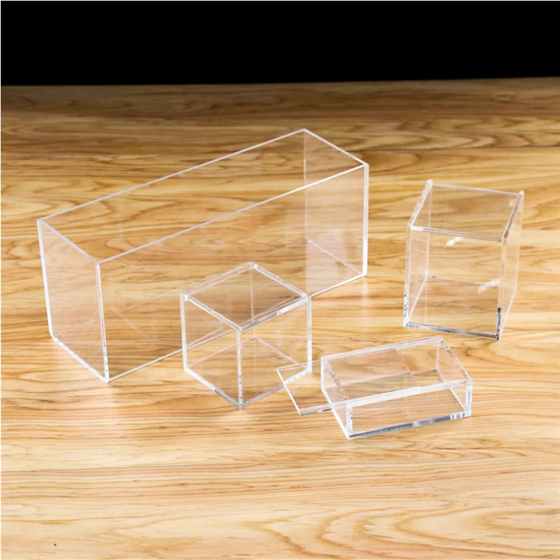 Clear Acrylic Mini Display Case Candy Gift Storage Box With Slid Lid