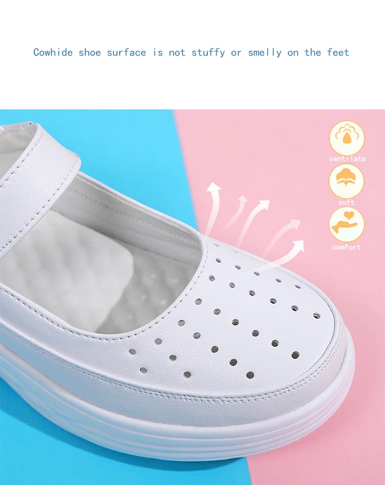 HOT Women's Nursing Shoes for Hospital Nurse White Shoes Casual Comfort Breathable Soft Bottom Flat Anti-slip Safety Work Shoes