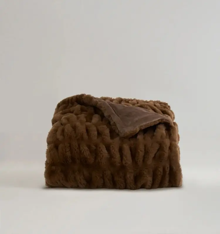 Custom Faux Fur Throw Blanket Rabbit Unhide Blanket Super Soft Cozy For