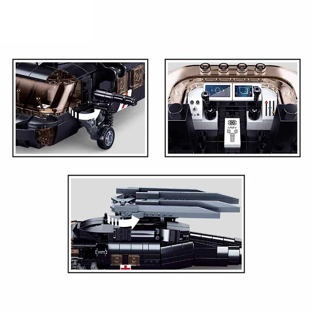 Sluban Building Block Toys Morden Military B1012 UH-60 Black Hawk Combat Helicopter  692PCS Bricks Compatible With Leading Brand