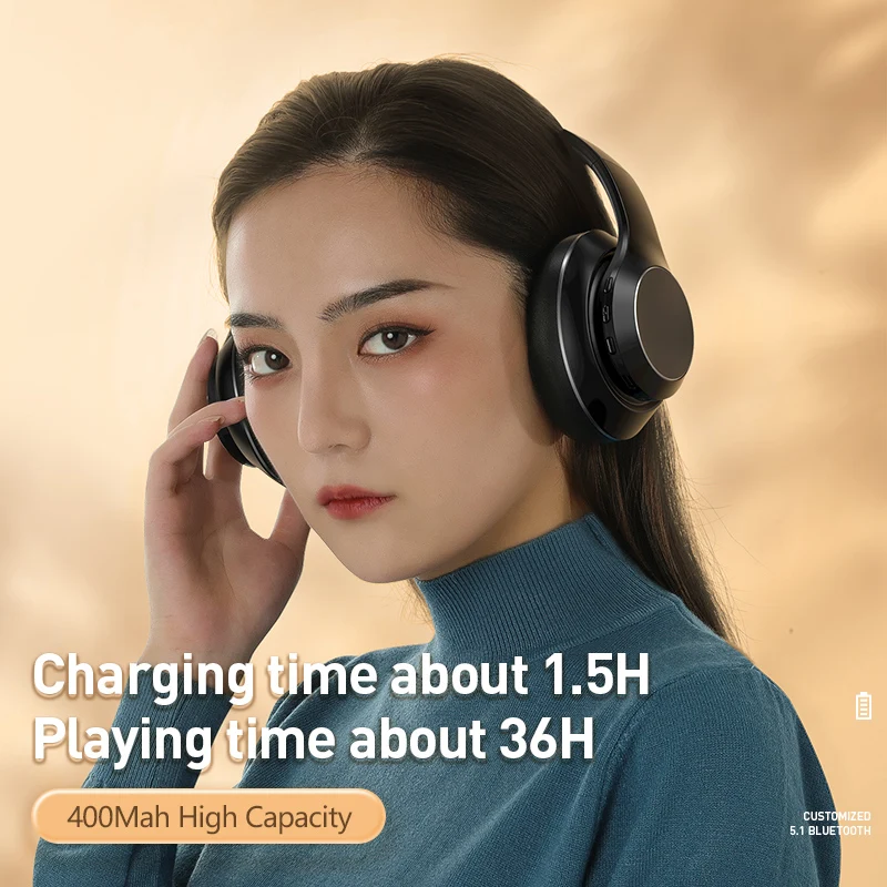 BH15 Nice Design Low Power Consumption ANC Wireless Headphones Bluetooth Earphones Build in Mic Factory Price