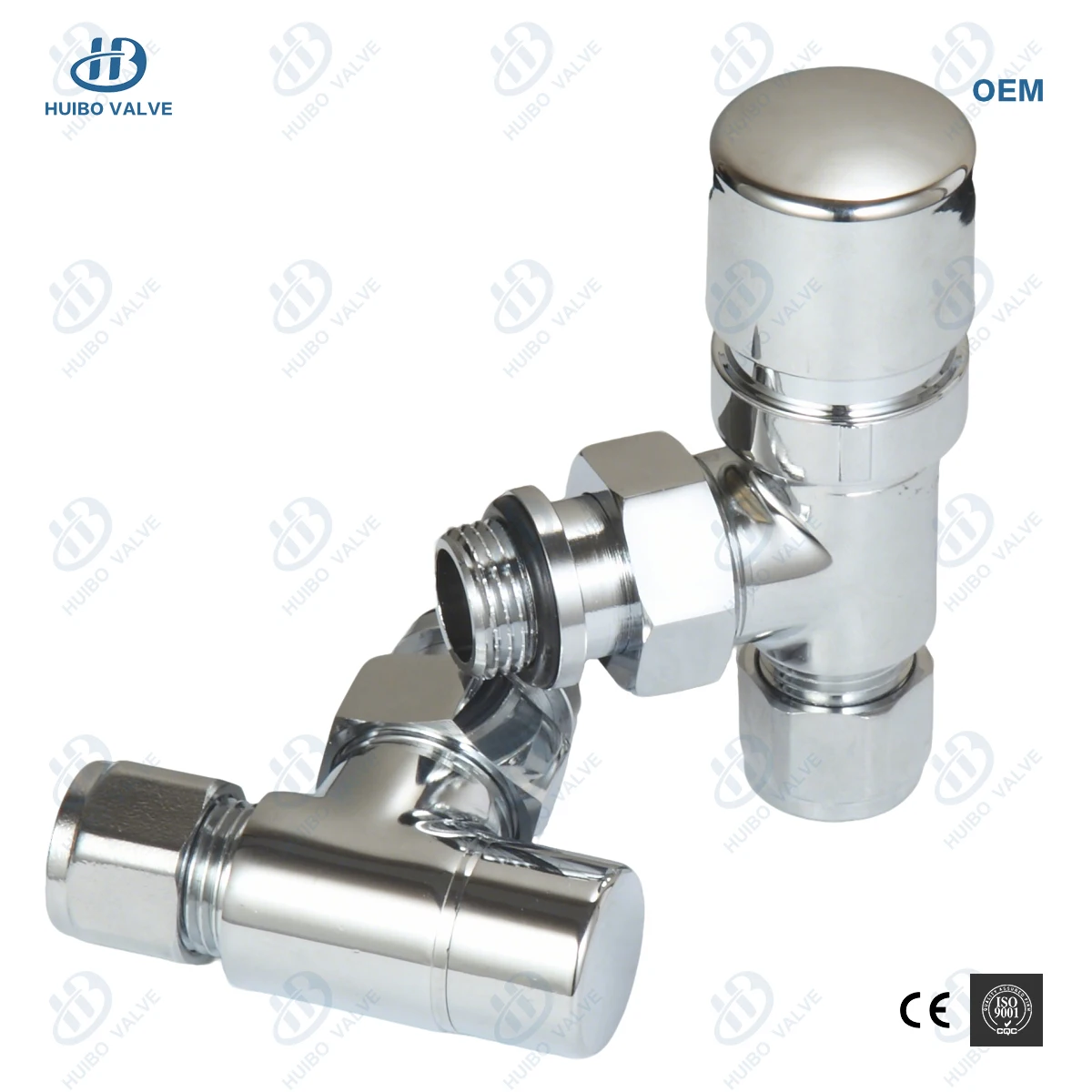 Modern PEX Chrome Plated Thermostatic Radiator Valve Kit for Radiator Heating System