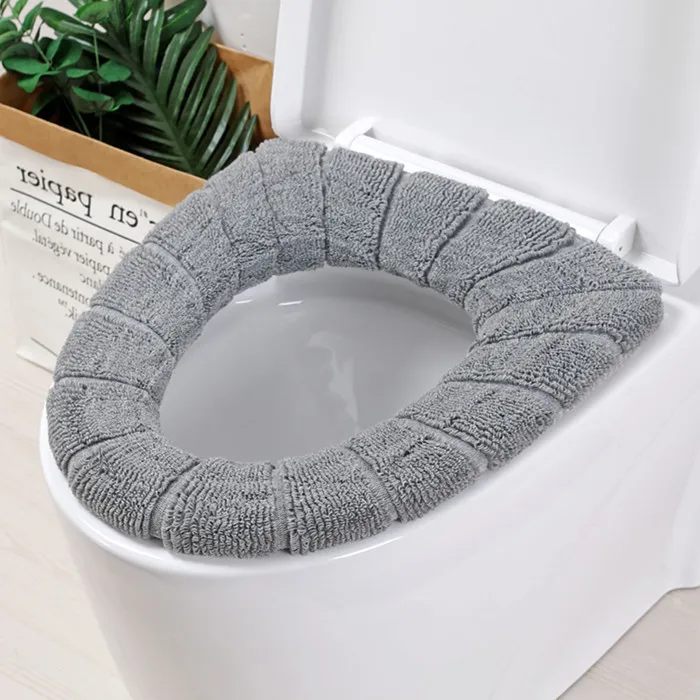 Comfortable Velvet Coral Toilet Seat Cover Standard Pumpkin Pattern Cushion DE 