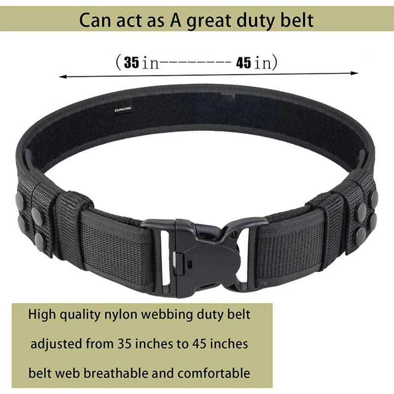 Outdoor Multifunctional Utility Duty Belt Rig Molded Pouches Kit Durable Tactical Security Belt Modular Equipment Belts