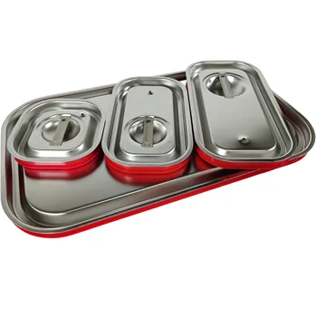Buphex Stainless Steel201 Silicone GN Pan Cover hotel equipment Multi kitchen Food Container For Hotel Restaurant, Buffet, Party
