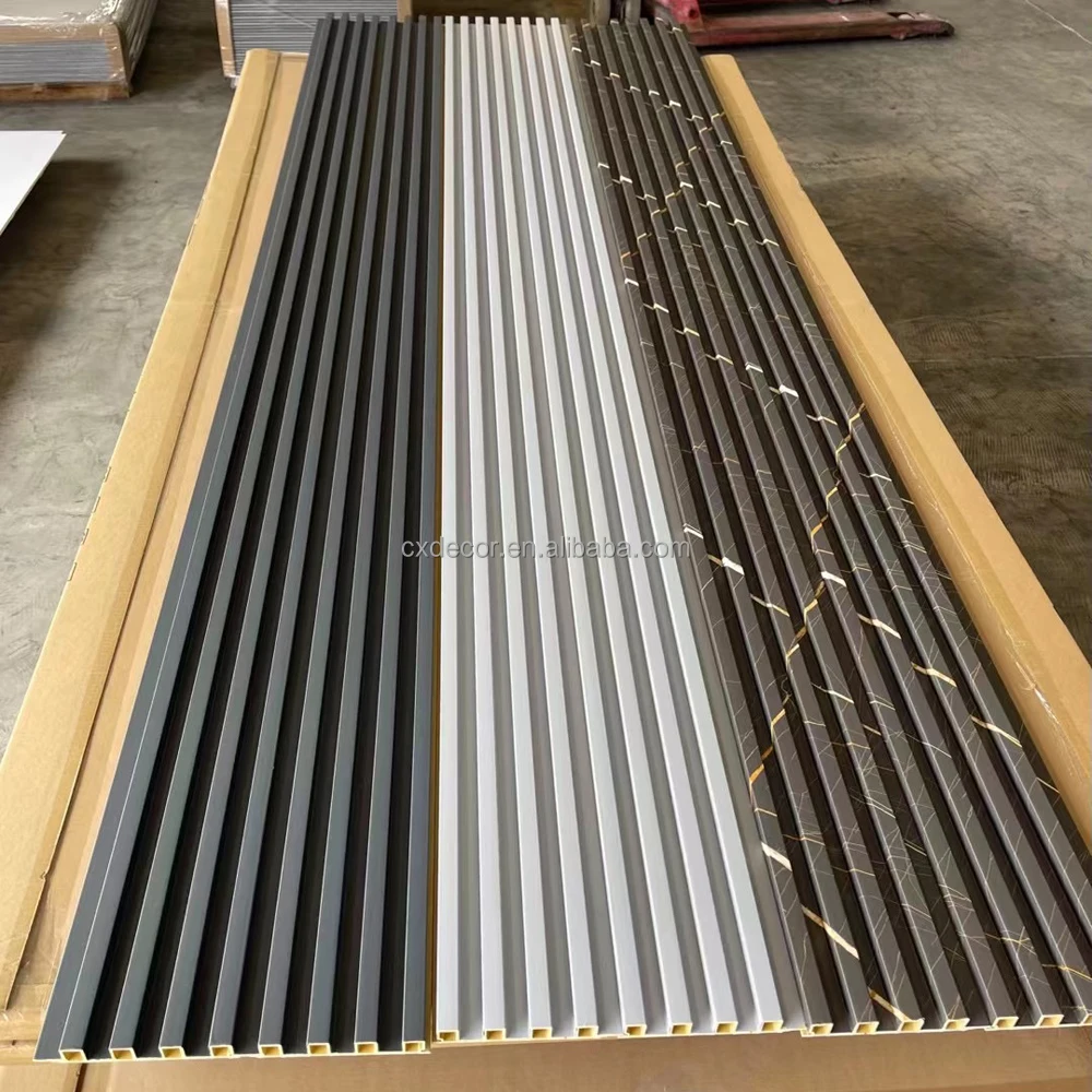 Interior Fluted Wall Panel Sheet Pvc Marble White Wood 3d Wallpanel Wpc Panels Wall Cladding Foshan Manufacturers