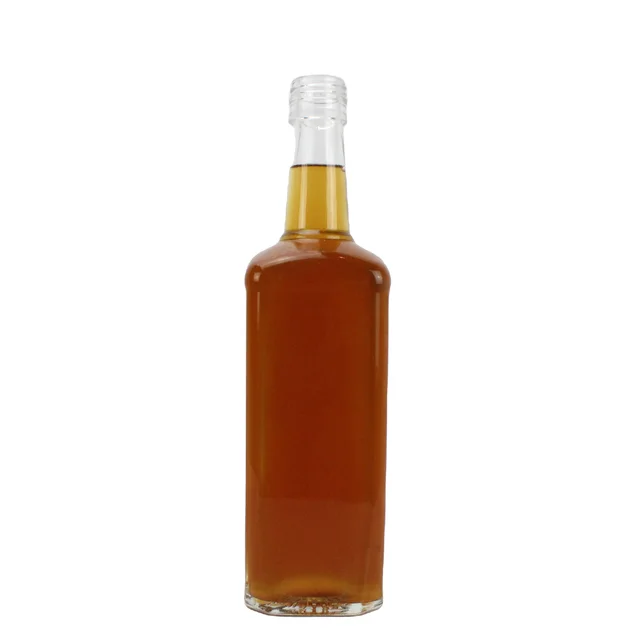 Custom 750ml Square Glass Bottle for Beverages for Tequila Whisky Vodka Brandy with Screen Printing Surface Handling