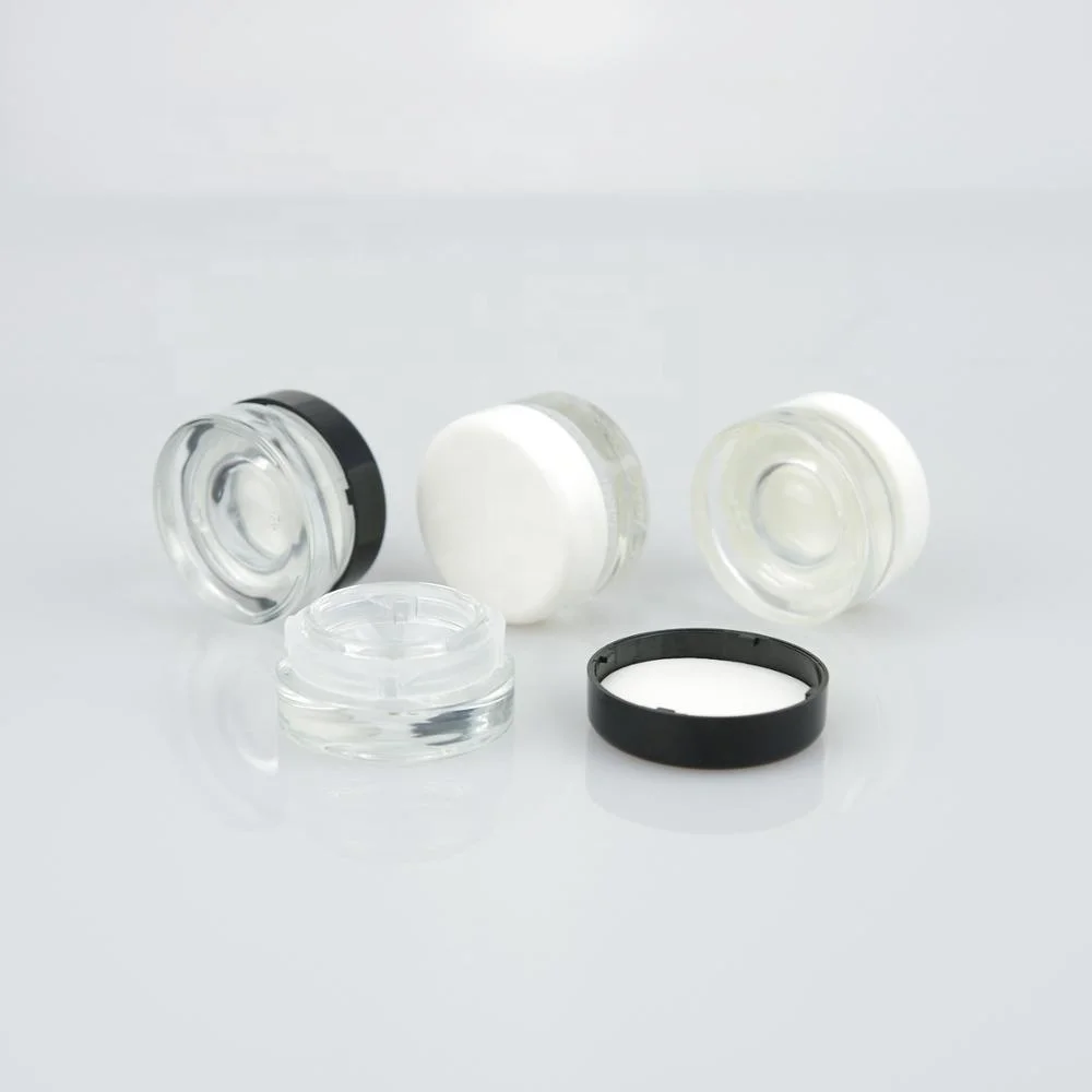 5 ml 7ml 9ml Wax Child Proof Glass Concentrate Containers clear Jar with screw cap