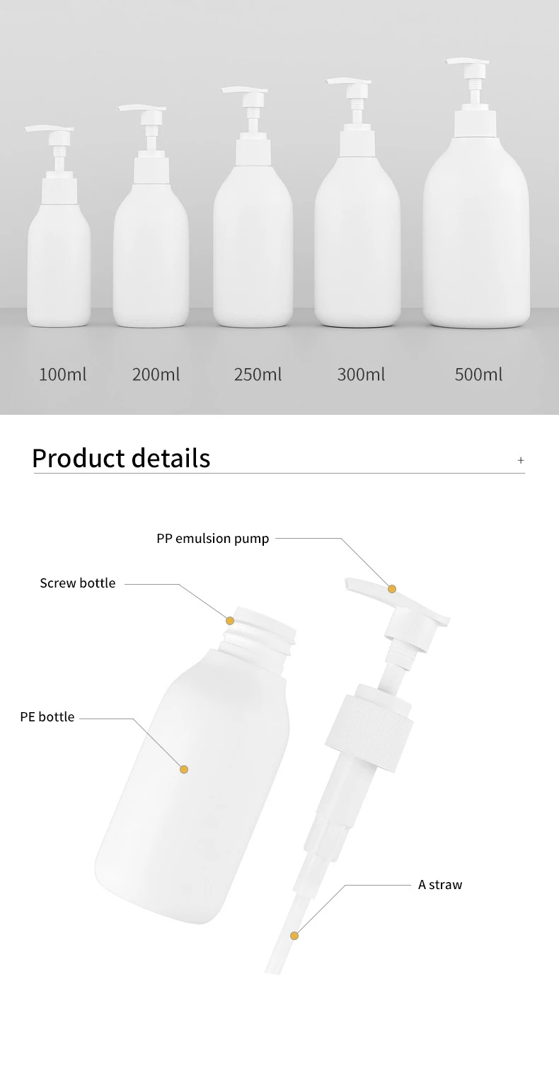 Retail White Hdpe 250ml Hand Washing Liquid Soap Shower Gel Empty Body