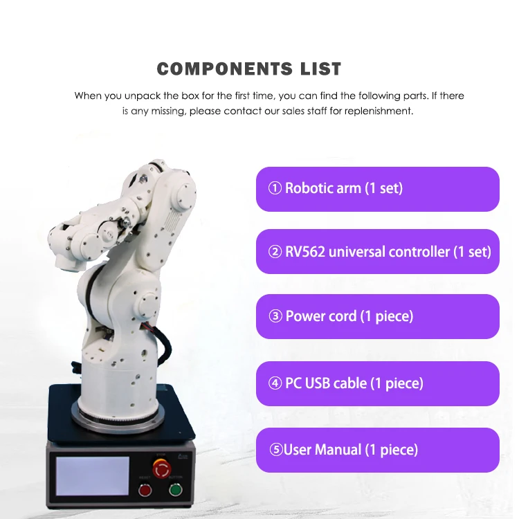 Education Oem Automatic 3D Printer Rc Small 6Dof Kit Low Cost Robotic Arm