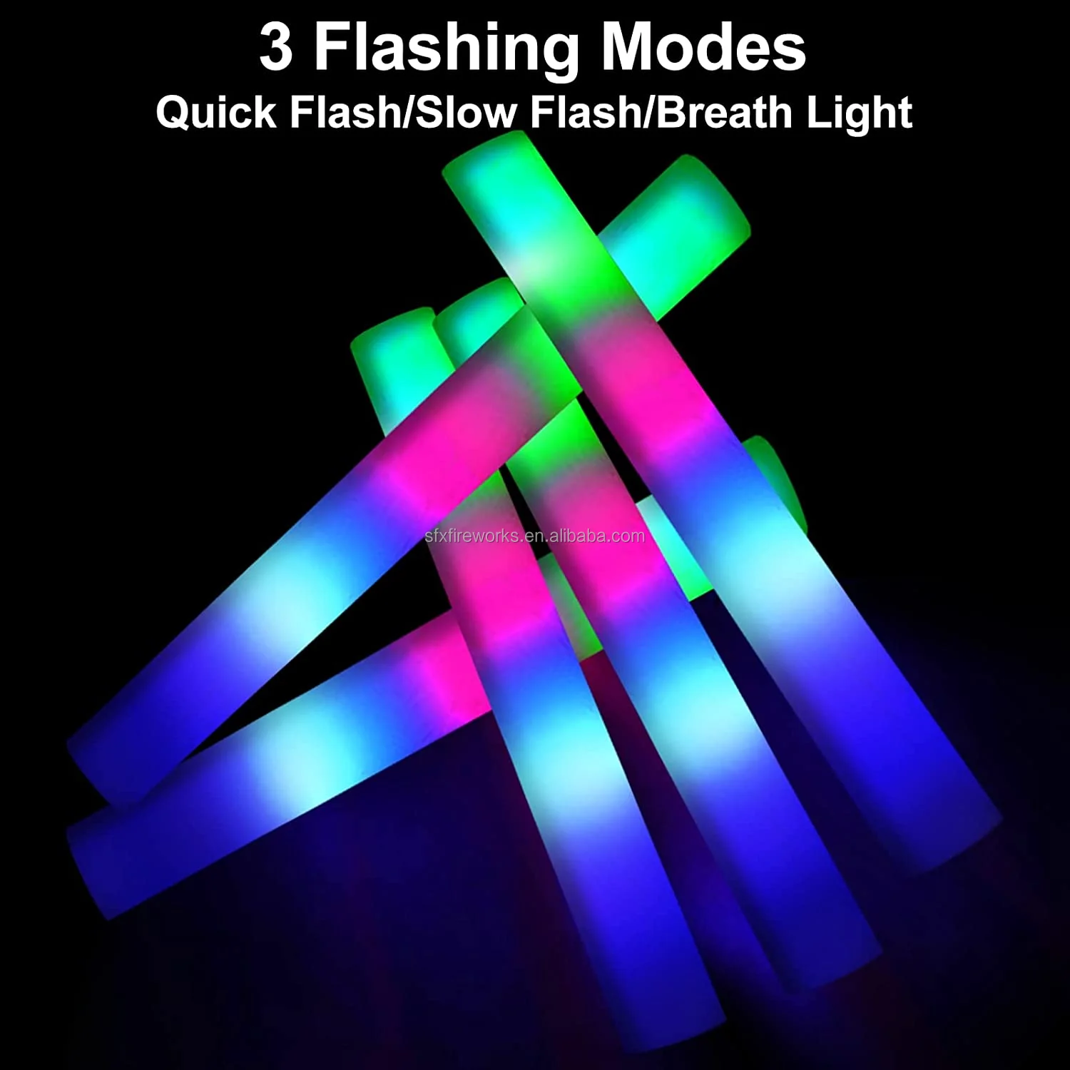100 Pack Pink LED Foam Glow Sticks – 16" Flashing Wands For DJ Parties & Events