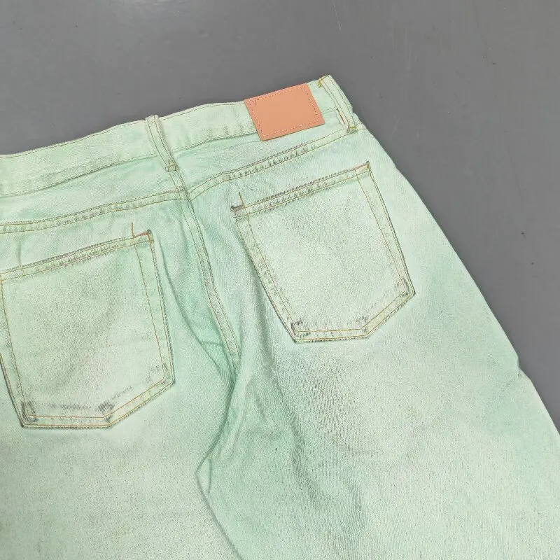 Salati Denim Manufacturer Custom Oversize Vintage Wash Double Layer Knees Cargo Wide Leg Jeans gallery 3