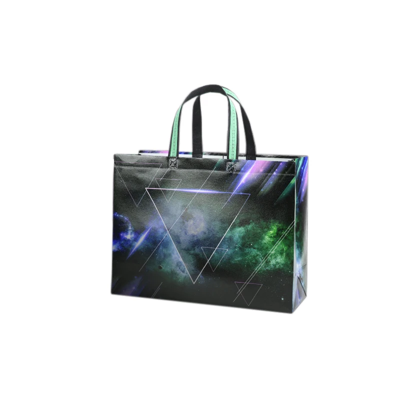 Customized Gloss Lamination Starry Sky Pattern Reusable non-woven shopping bag