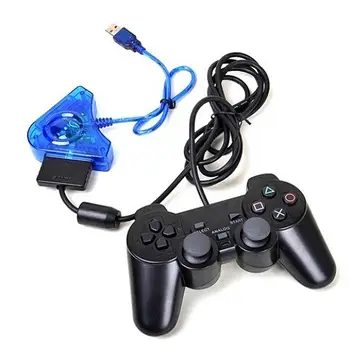 video Game Console controller Dual Ports USB Controller Gamepad joystick Cable Adapter Converter for PSX PS1 PS2 to PC Games
