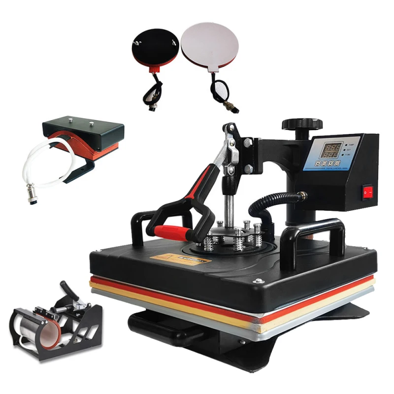 6 in 1 Heat Press Machine For T-Shirts 15"x15" Combo Kit Sublimation Swing away