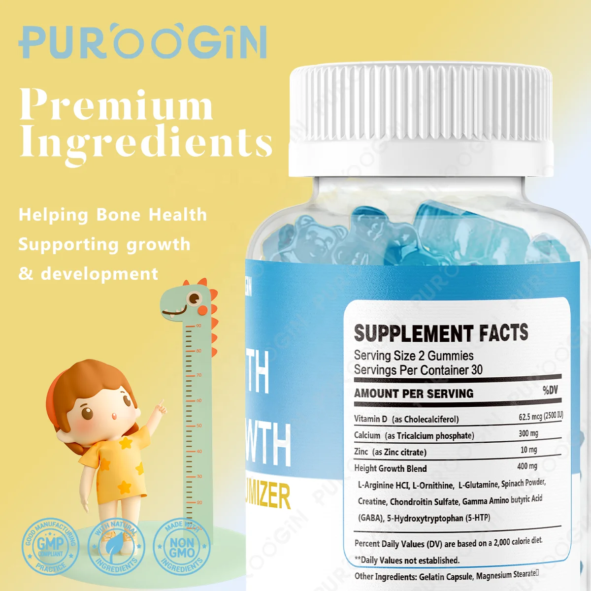 OEM Private Label Vitamin Gummies for Bone Health Support for Kids Adults