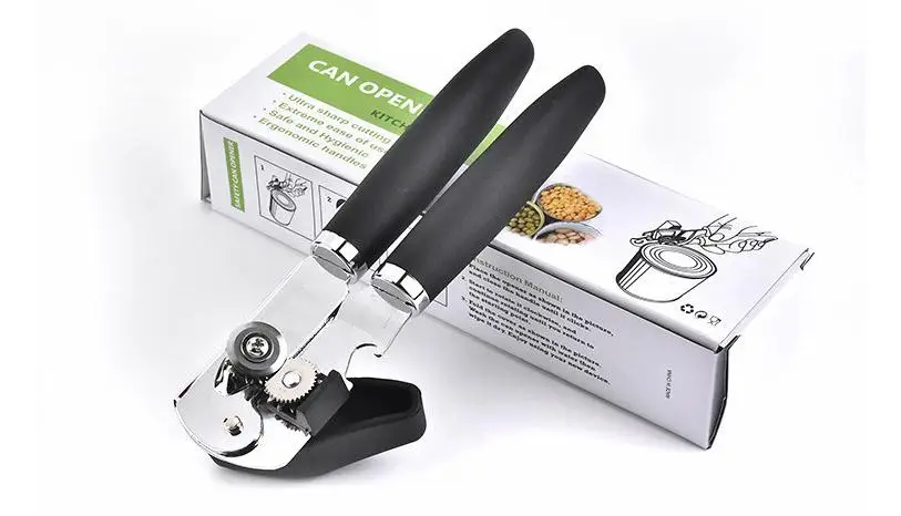 Custom Multifunctional Smooth Edge Safety Beer Bottle Opener Easy Crank Handy Stainless Steel Manual Can Opener