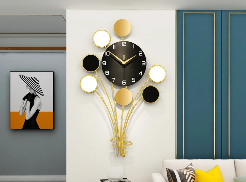 Wholesale Forhorloge Oversized Balloon Shape Metal Wall Clock Home Decor Watch Wall Clock Hanging Art Muralereloj De Pared