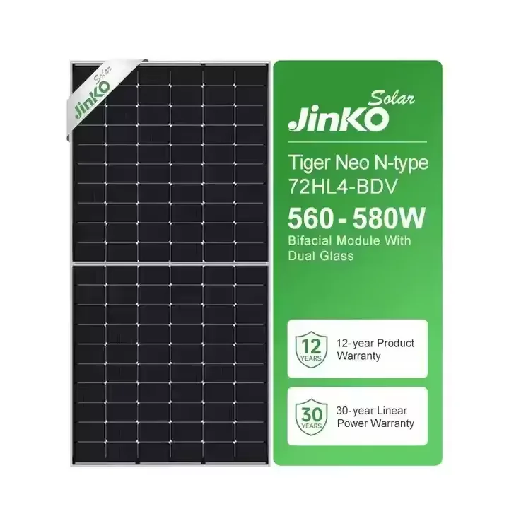 High Efficiency Jinko N Type 580W JKM580N-72HL4-BDV Bifacial Solar Panels Jinko Tiger Neo N-type Double Glass