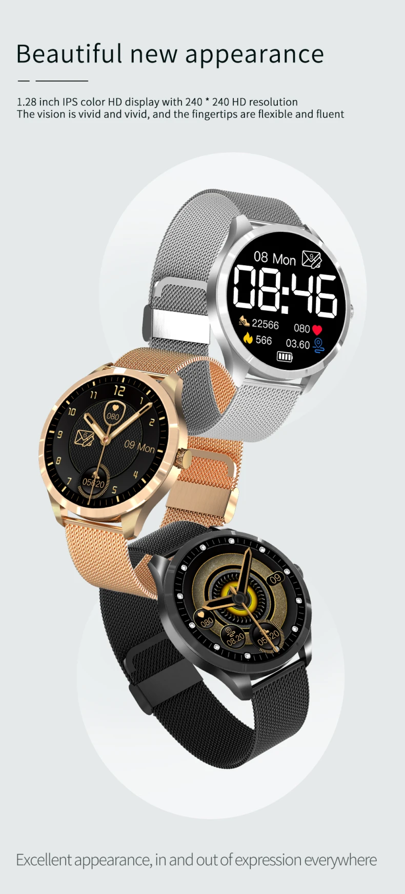 Q9L Newest Custom Logo Smart Watch IP67 Waterproof Circle Touchscreen Sport Heart Rate Monitor Smartwatch OEM(2).jpg