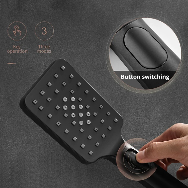 Conjunto de ducha negro mate baño empotrado en pared conjunto de ducha grifo termostático negro