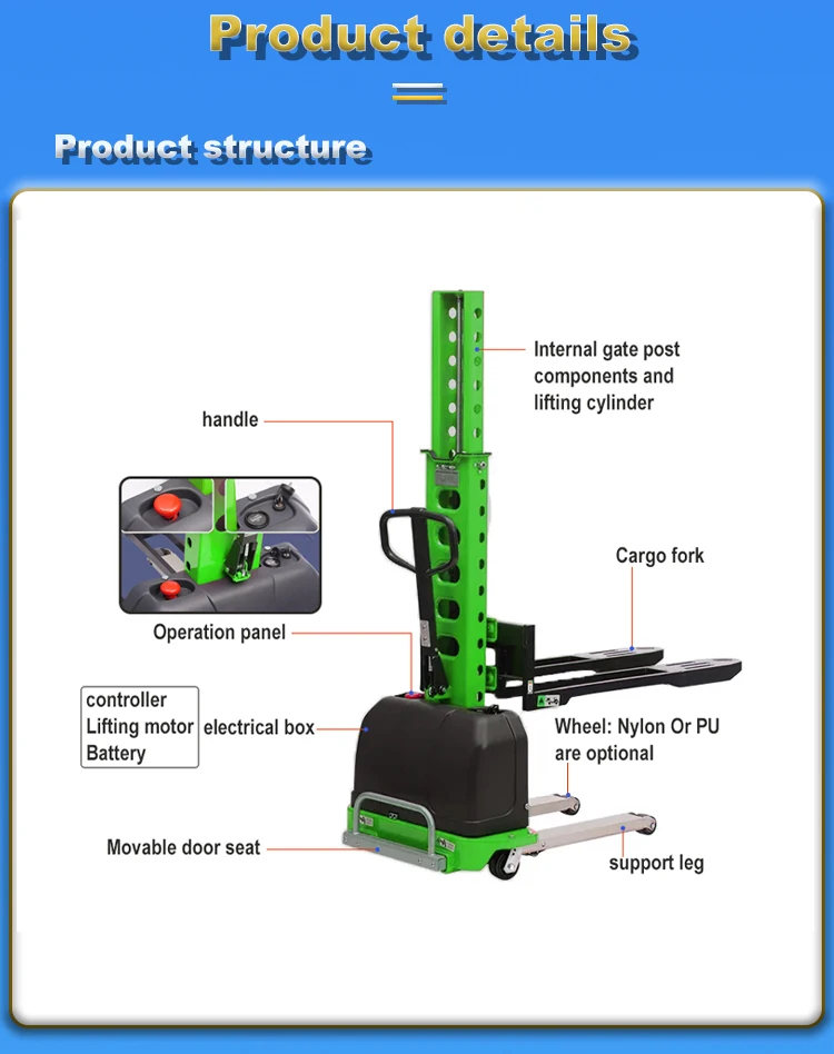 1000kg Portable Truck Cargo Load Unload Self Lifting Semi Electric ...